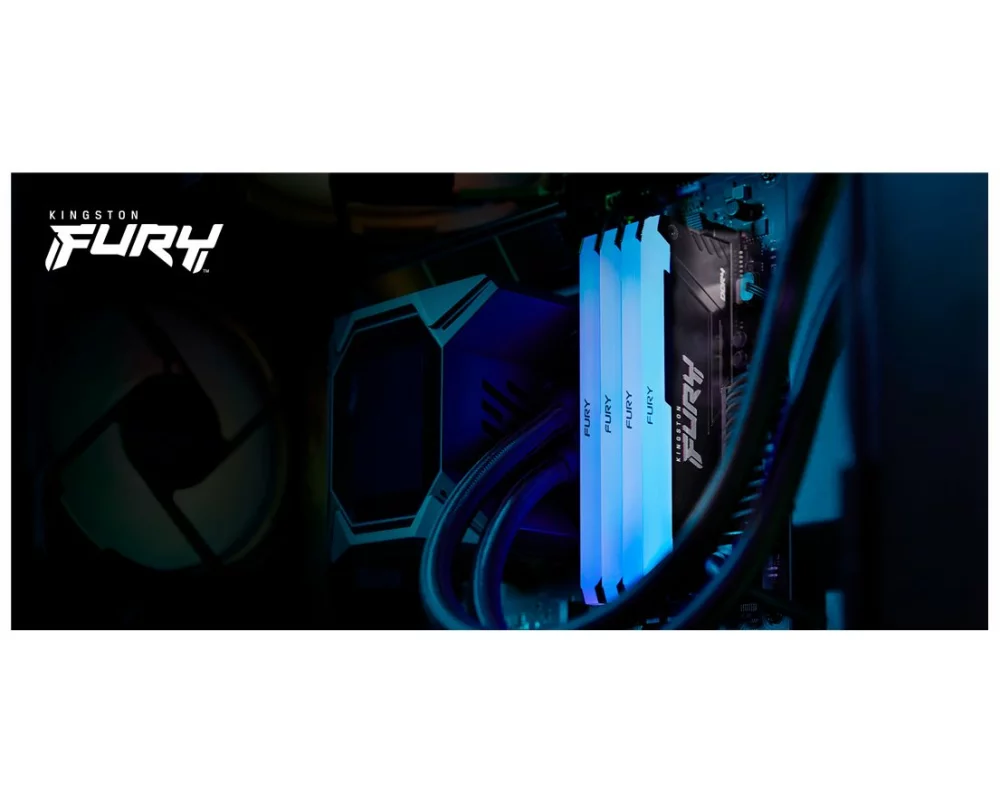 Kingston 32GB, 3200MT/s, DDR4, CL16, DIMM, FURY Beast, RGB