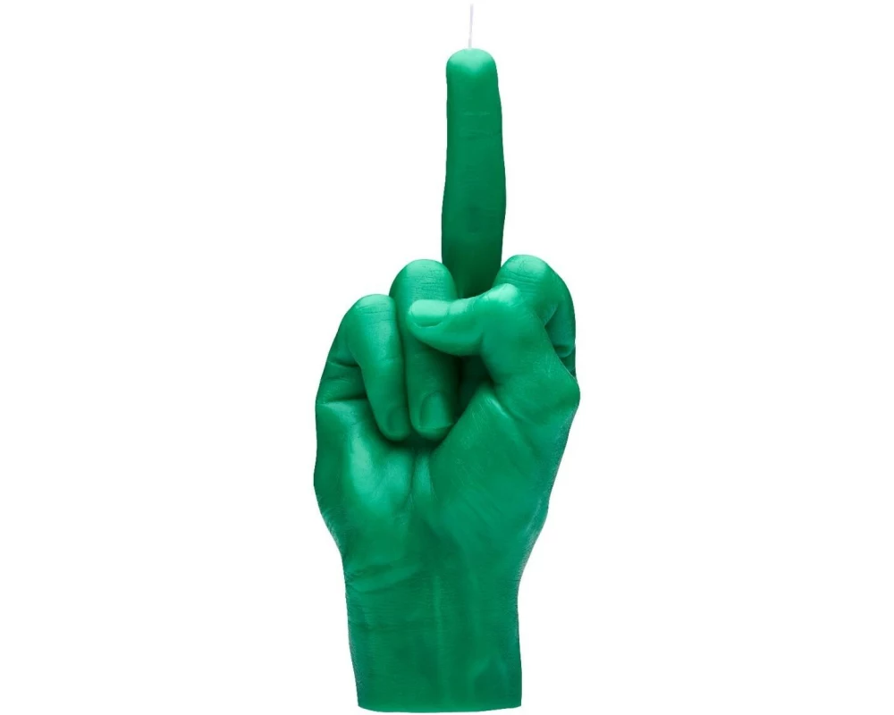Mandatus Kerze Candle Hand F*ck you, Grün