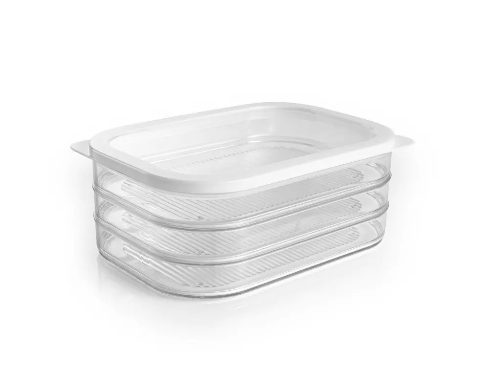 GOURMETmaxx Vorratsbehälter 4-teilig, Weiss/Transparent