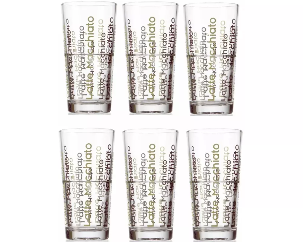 Montana Latte Macchiato Tasse Simply 340 ml, 6 Stück, Transparent