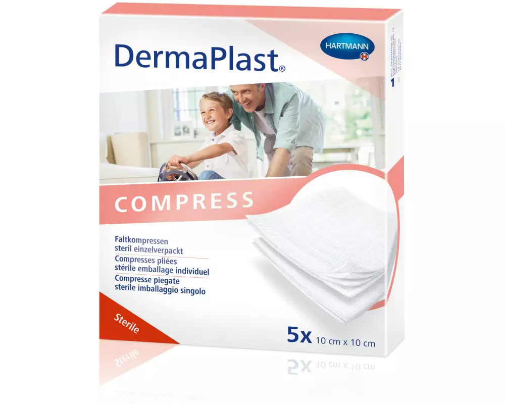 DermaPlast Faltkompresse Compress 10 cm x 10 cm 10 Stück