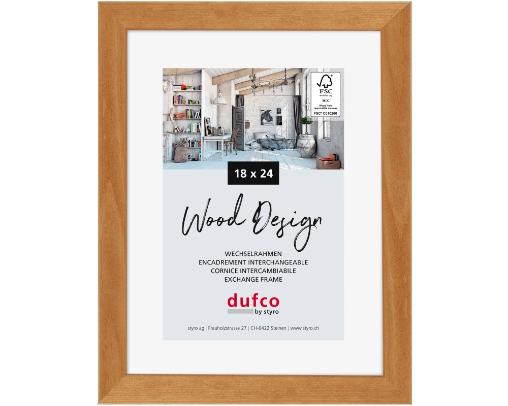 DUFCO Holz-Bilderrahmen 18x24cm 1610.80598 Toronto Kirschbaum