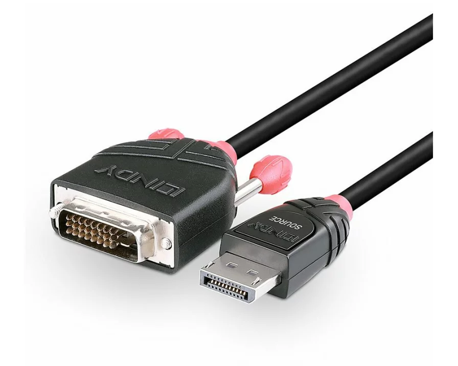 LINDY Video Cable, DP 1.1, DP-DVI M-F, 0.5m, black