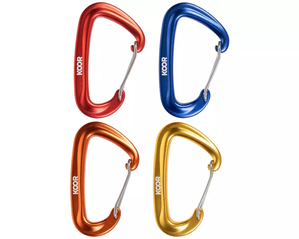 KOOR Karabinerhaken Fissare, Mehrfarbig, 4 Stück