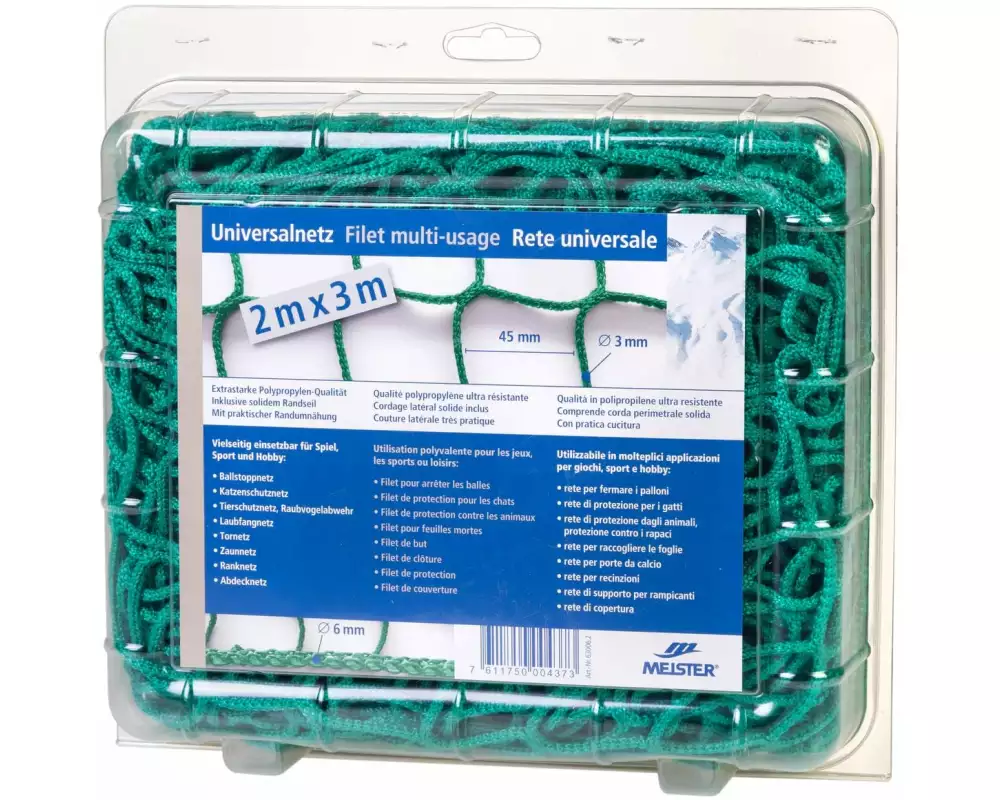 Meister Universalnetz knotenlos, Ø 3 mm / 2 x 3 m, Grün