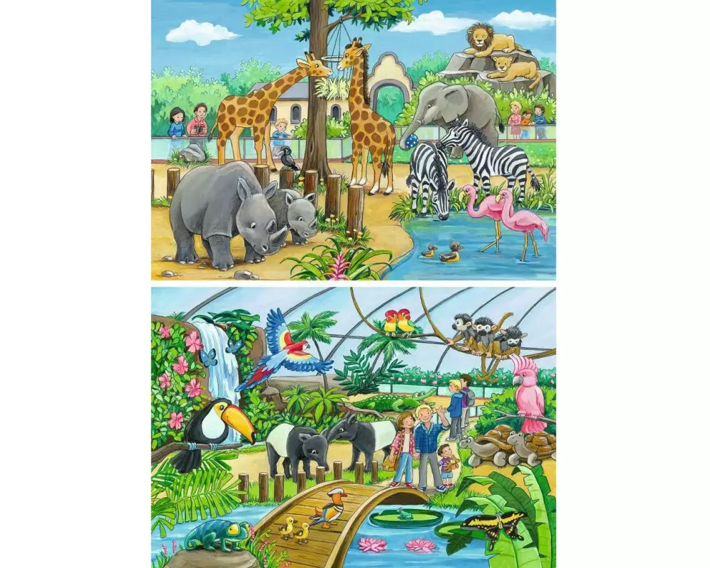 Ravensburger Puzzle Willkommen im Zoo 2 x 24 Teile