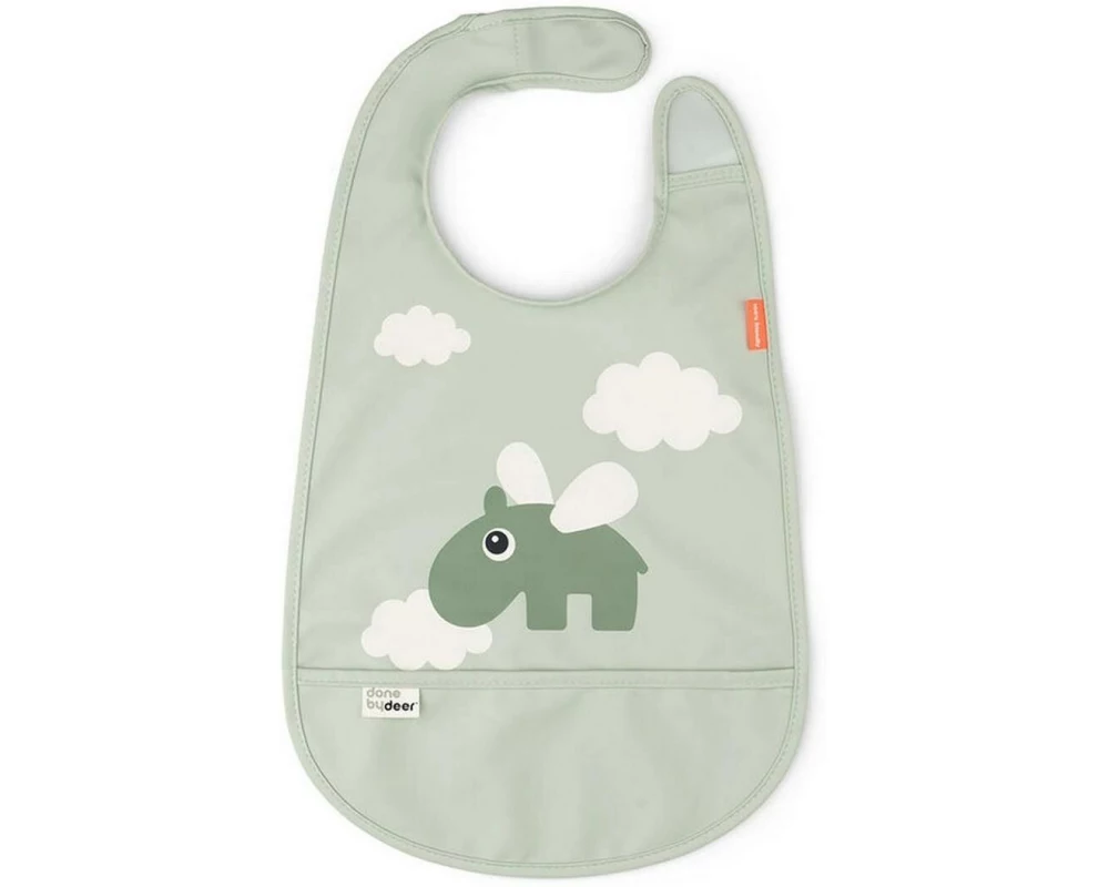 done by deer Lätzchen Happy Clouds Grün 42 x 26.5 cm