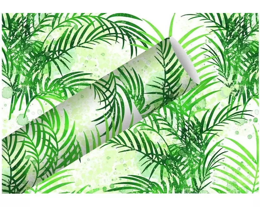 Braun + Company Geschenkpapier Palmengarten 70 cm x 2 m, Grün