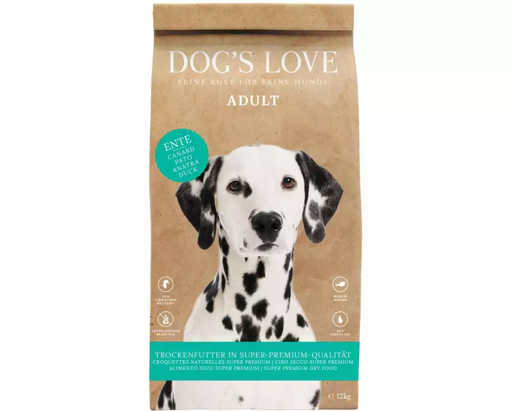 Dog's Love Trockenfutter Adult, Ente, 12 kg