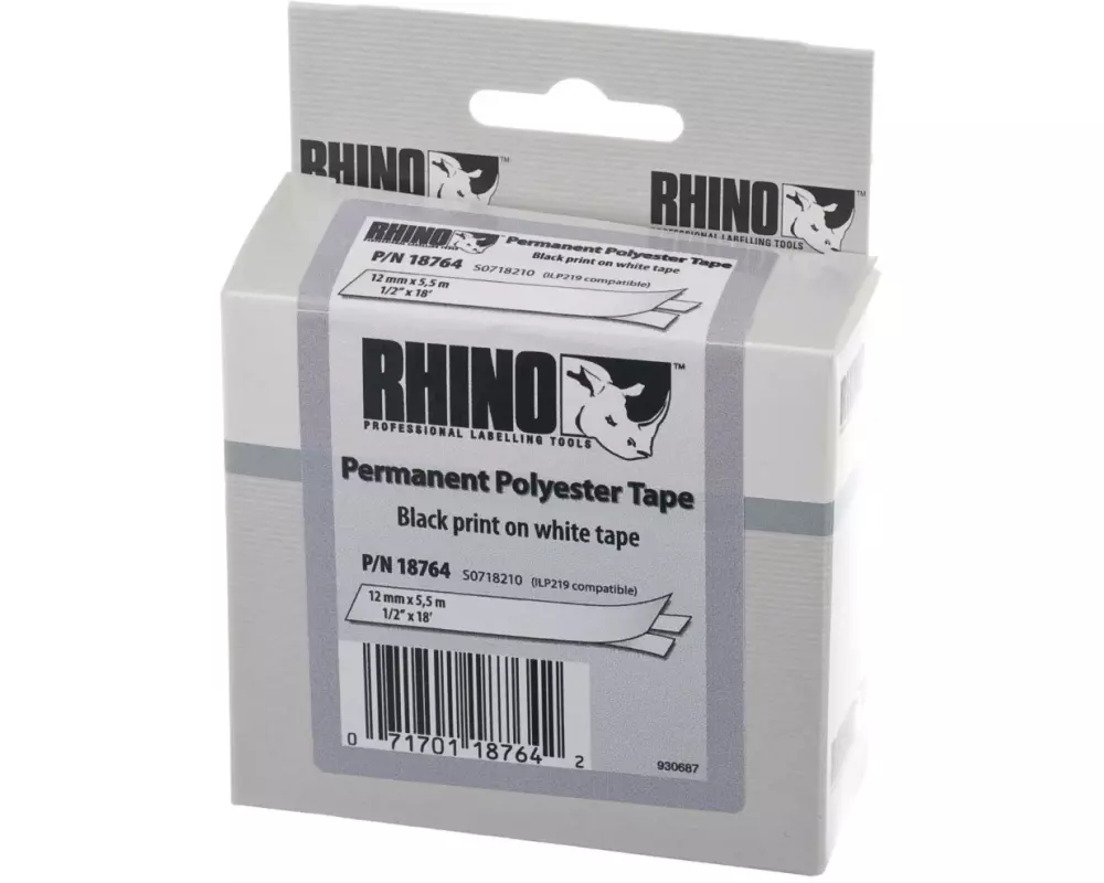 DYMO Beschriftungsband ID 2 18765 Schwarz auf Weiss