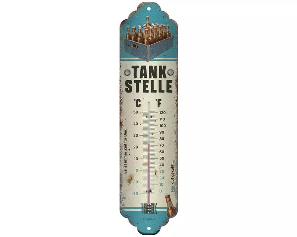 Nostalgic Art Thermometer Tankstelle Bier 6.5 x 28 cm