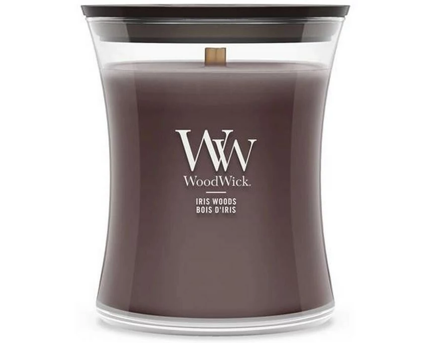 Woodwick Duftkerze Iris Woods Medium Jar