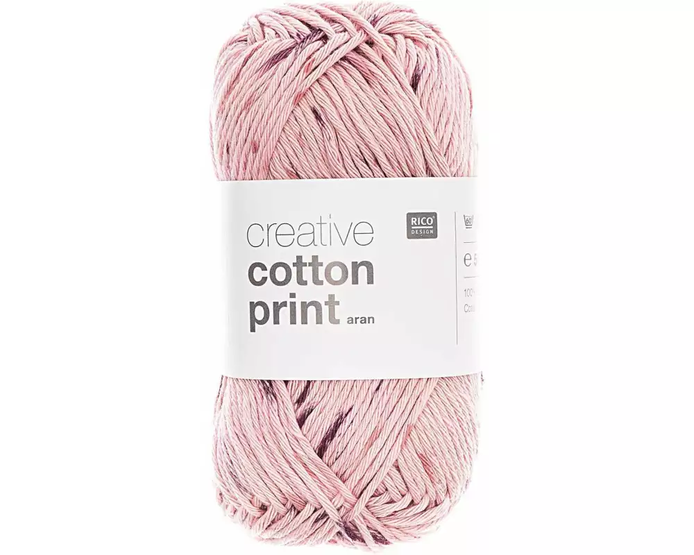 Rico Design Wolle Creative Cotton Print Aran 50 g Lila; Rosa