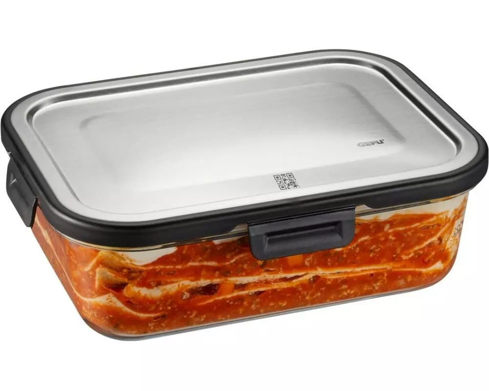 GEFU Vorratsbehälter Milo 1.5 l, Schwarz/Transparent