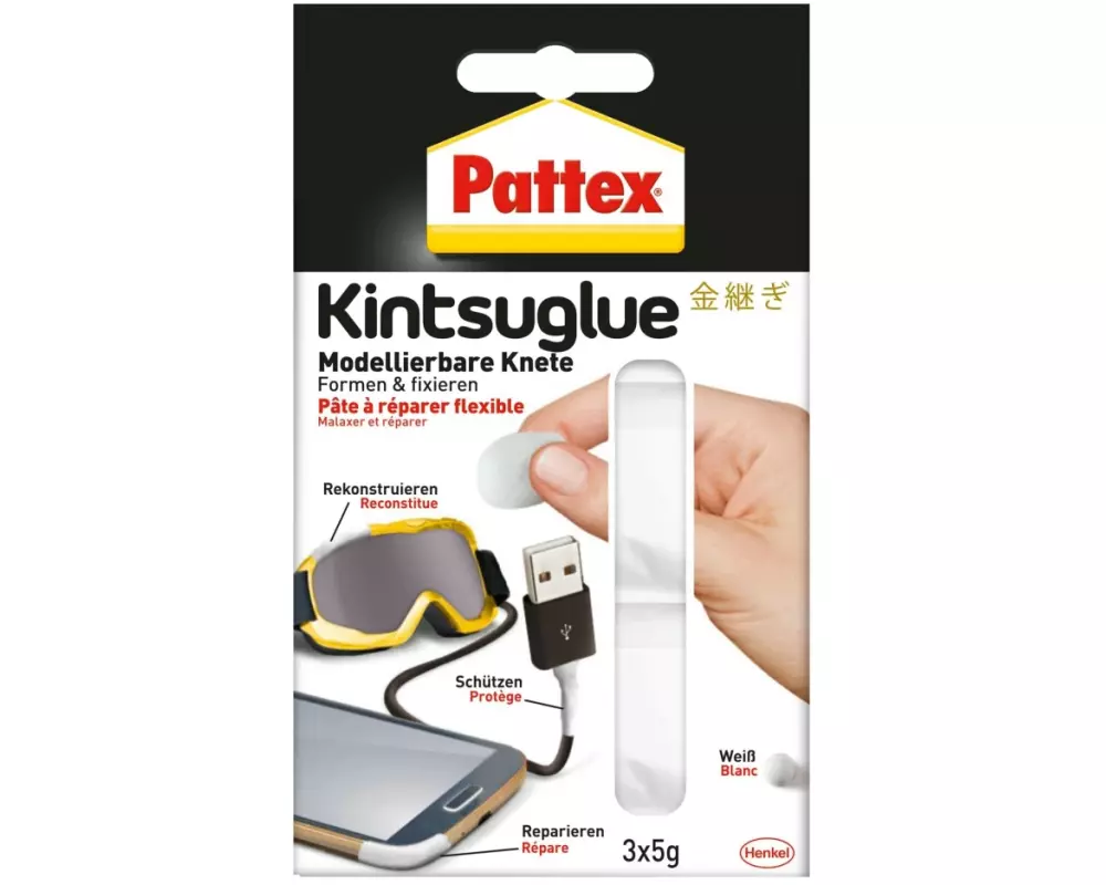 Pattex Klebeknete Kintsuglue 3 x 5 g, Weiss