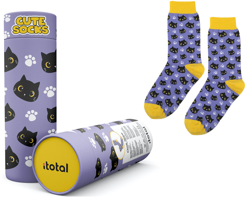 I-TOTAL Socken, Black Cat XL2822 violett