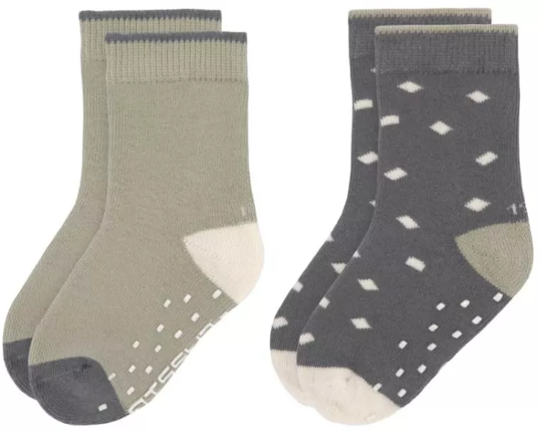 Lässig Antirutsch-Socken Anti Slip 2 Stk. Olive / Gr. 23-26