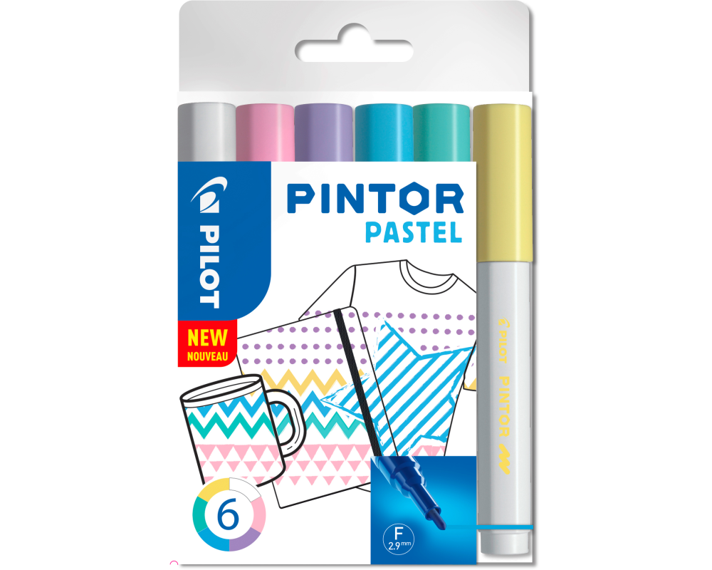 PILOT Marker Set Pintor F 1.0mm S6/0517467 6 Farben pastel