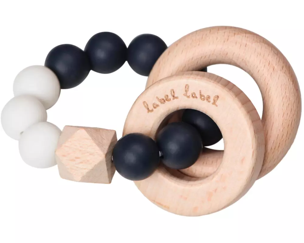 Label Label Beissring Kugeln Schwarz/Weiss