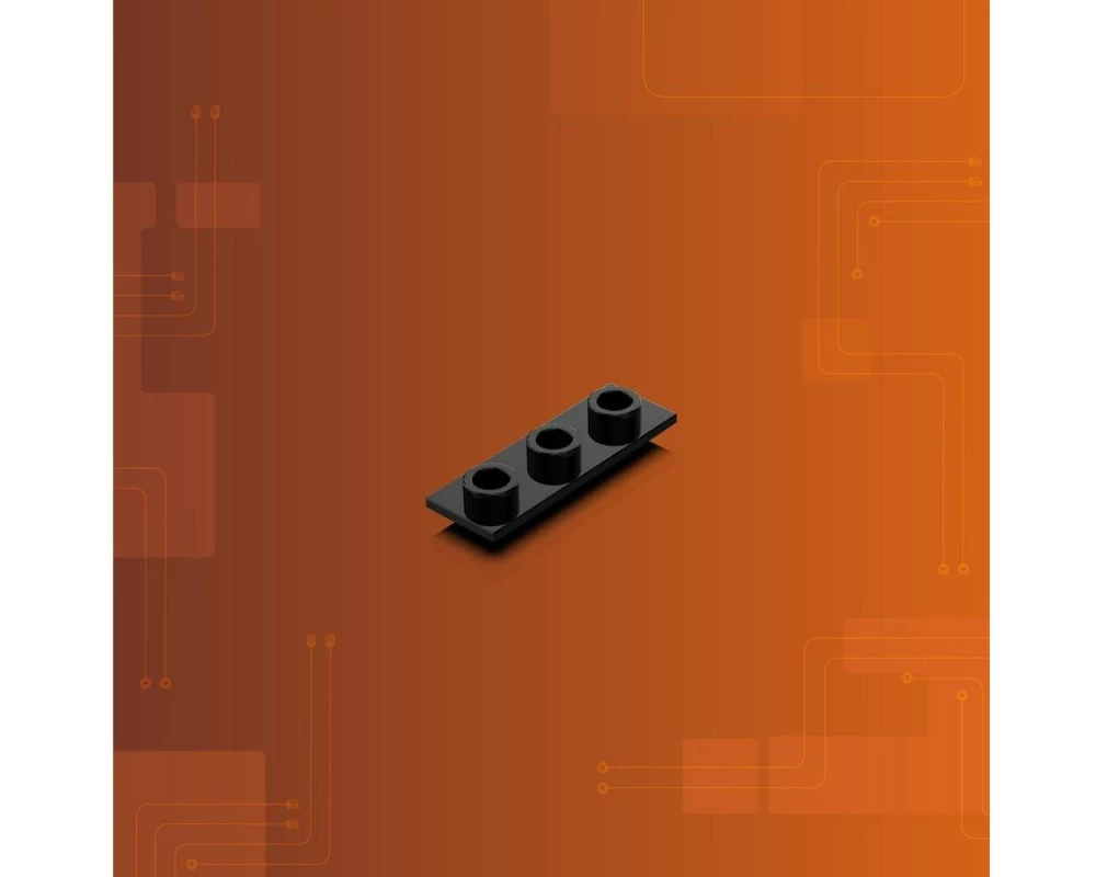 Light My Bricks 2.0 Tether Verbindungsplatte 1x3 Schwarz