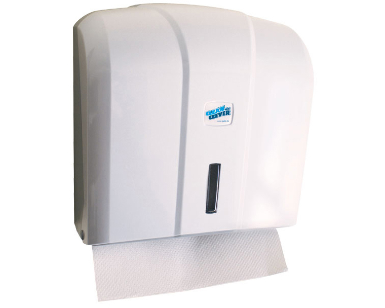 CLEAN AND CLEVER Falttuchspender Weiss 42154 C-,V-,W-,Z-Falz Kunststoff