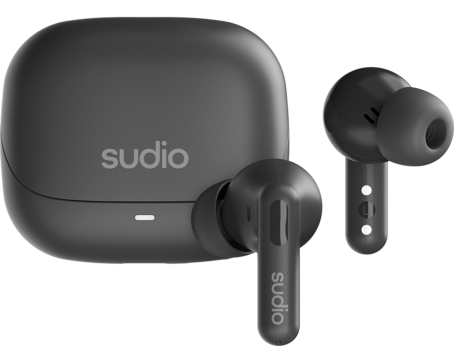 SUDIO Noise Cancelling Earbuds C8BLK C8, Black, Wireless