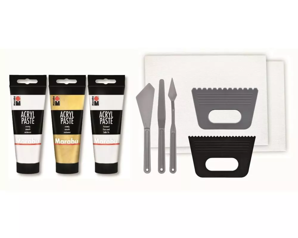 Marabu Acrylpaste Set Structured Art 3 x 100 ml, 10-teilig