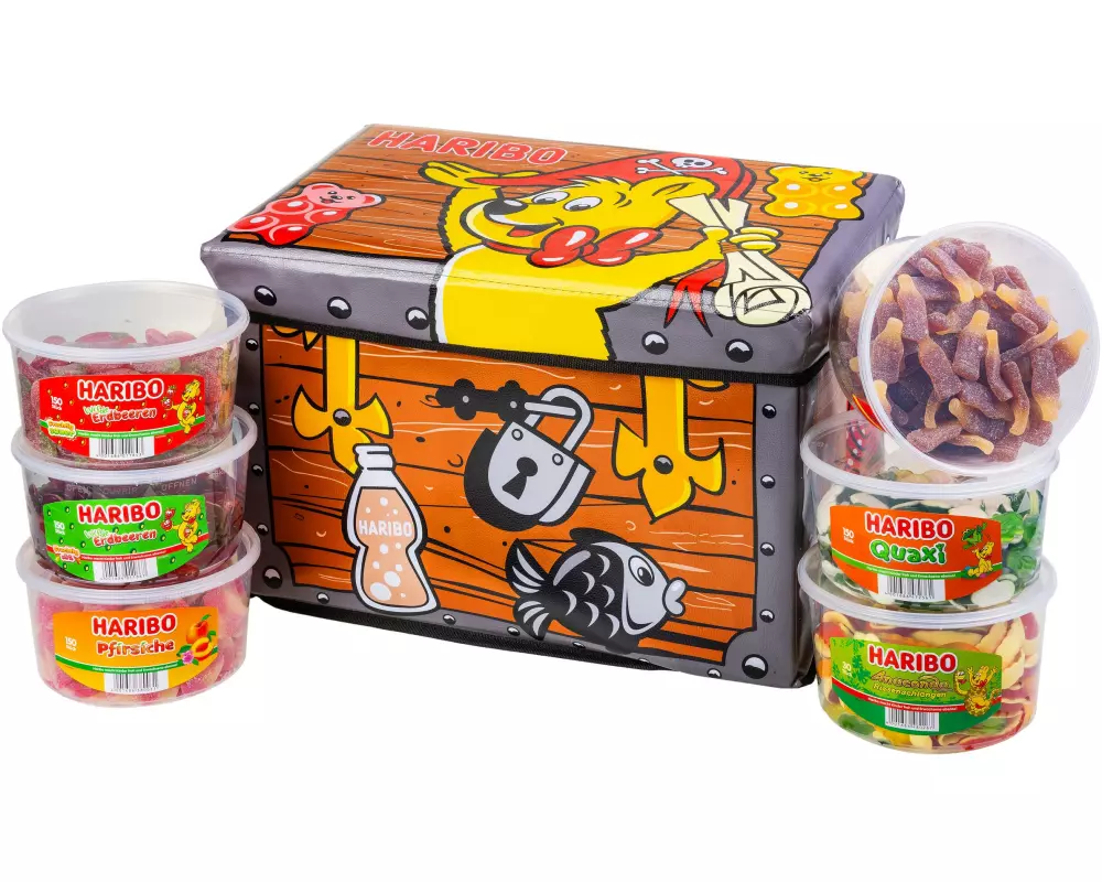 Haribo Gummibonbons Schatztruhe 6 Dosen, 10700 g