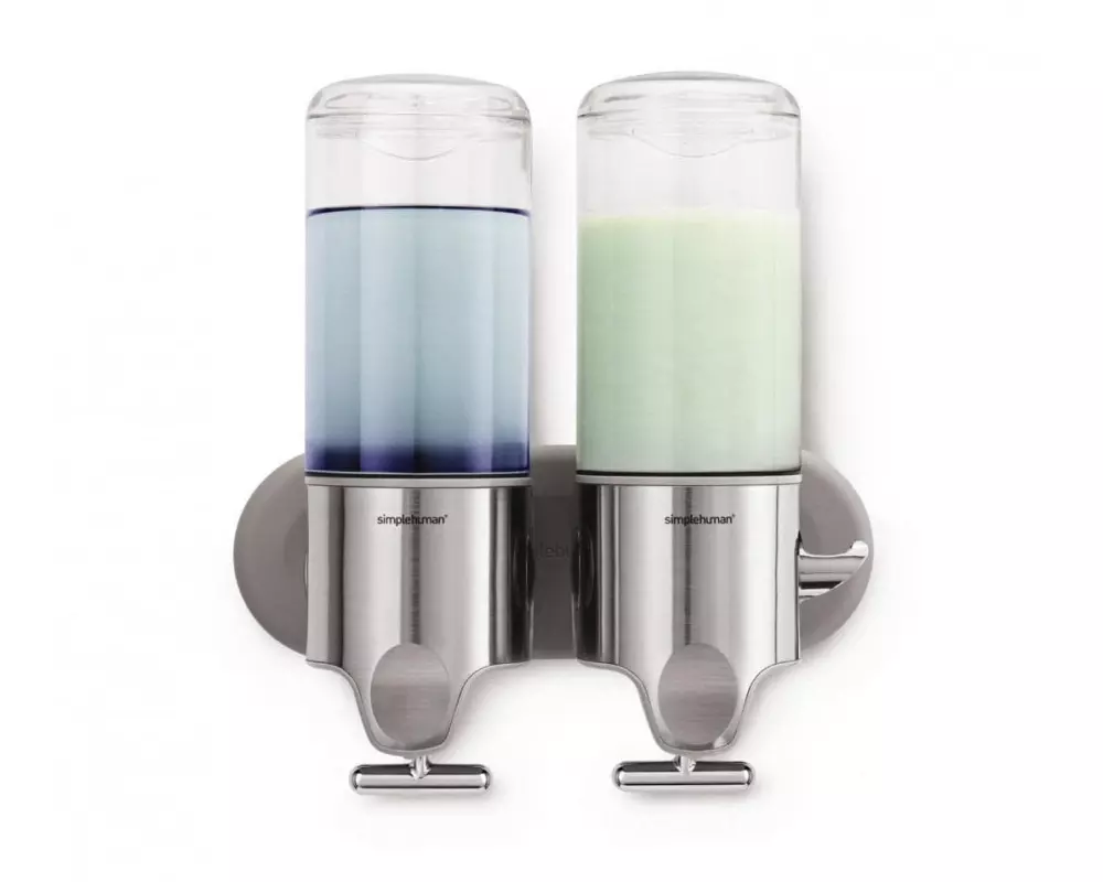 Simplehuman Doppelspender 444 ml, Silber/Transparent
