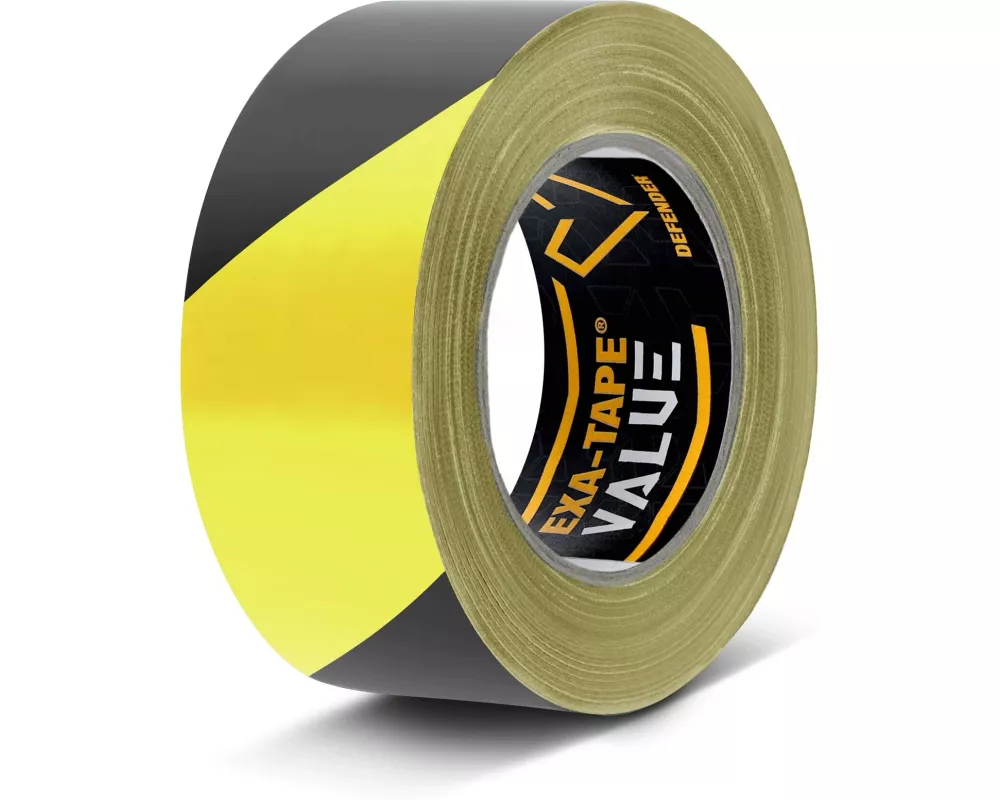 Defender Warnband Exa-Tape Value 50 mm x 33 m, Schwarz/Gelb