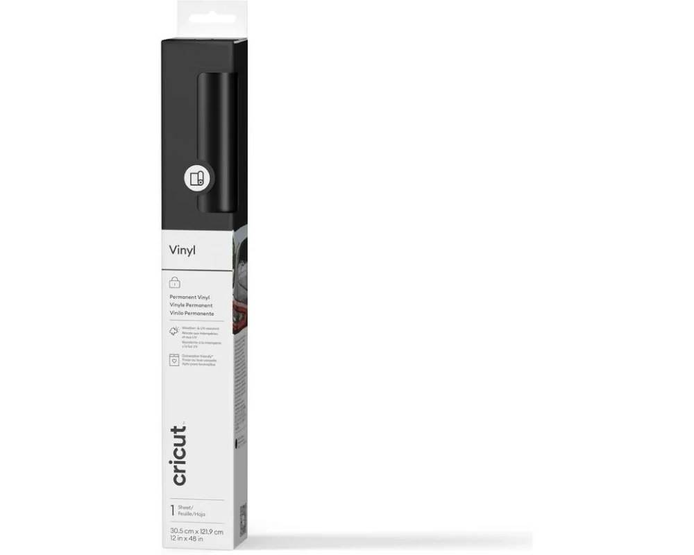Cricut Vinylfolie Permanent 30.5 x 122 cm, 1 Stück, Schwarz