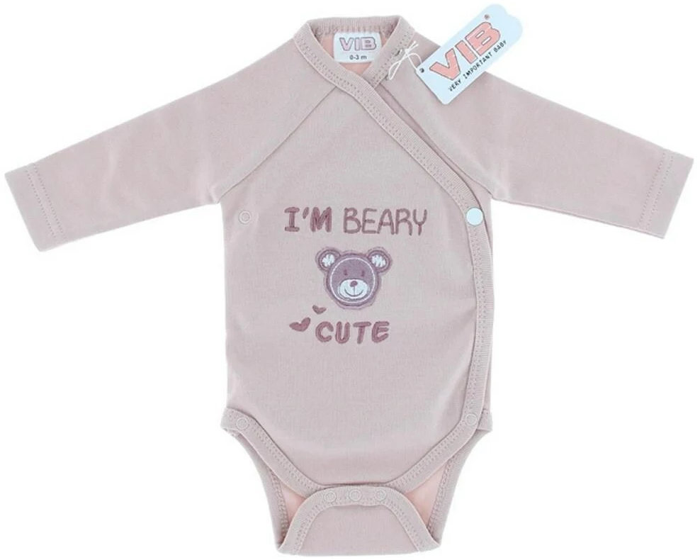 Very Important Baby Langarm-Wickelbody I`m Beary Cute Rose Smoke Gr. 56