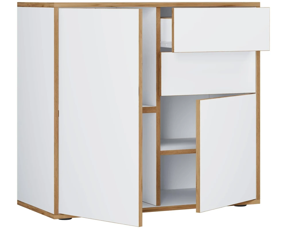 VCM Kommode Salia B80 79 x 74 cm, Braun/Weiss