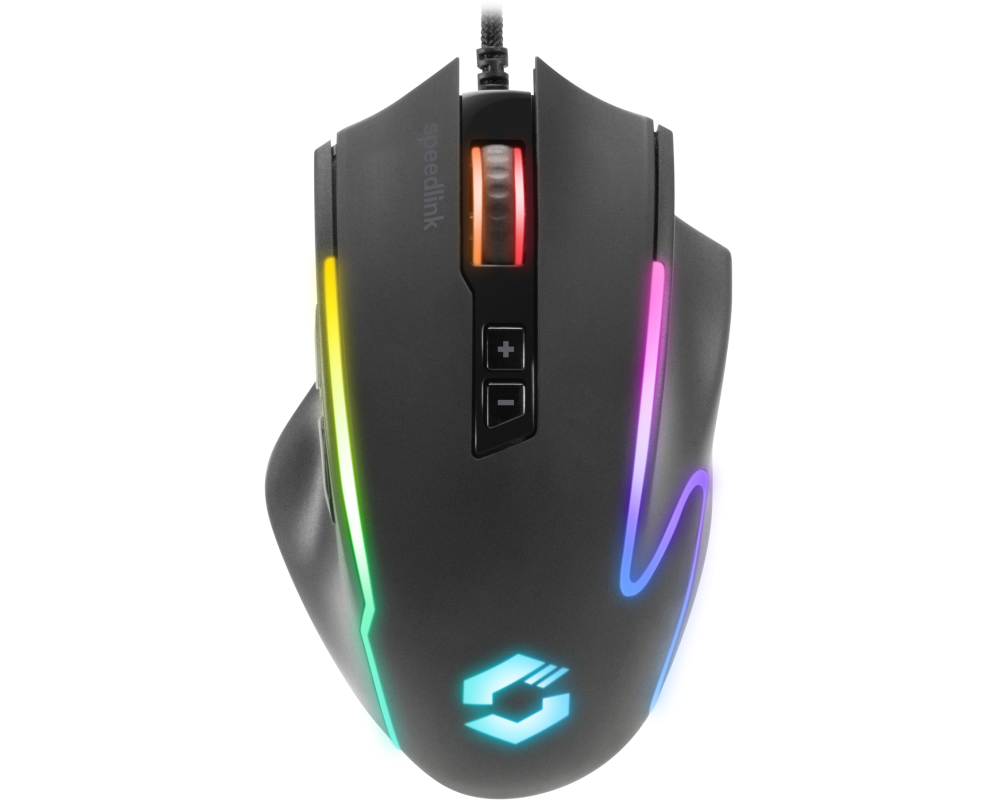 Speedlink Gaming-Maus DECUS NX RGB Schwarz gummiert