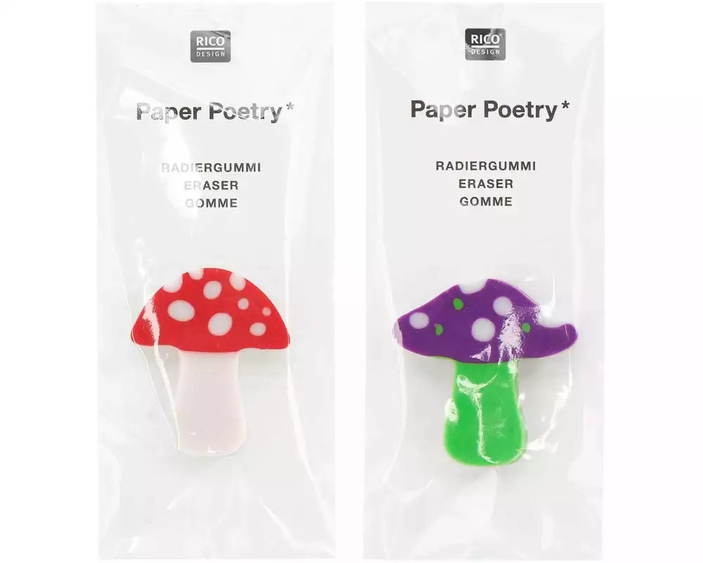 Rico Design Radiergummi Big Shrooomie 2 Stück, Mehrfarbig