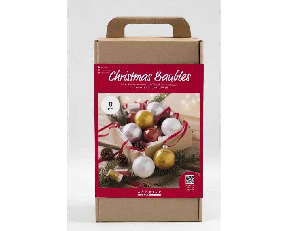 Creativ Company Bastelset Weihnachtskugeln Glitzer