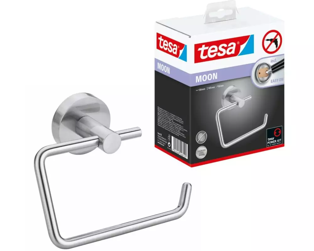 tesa Toilettenpapierhalter Moon Silber