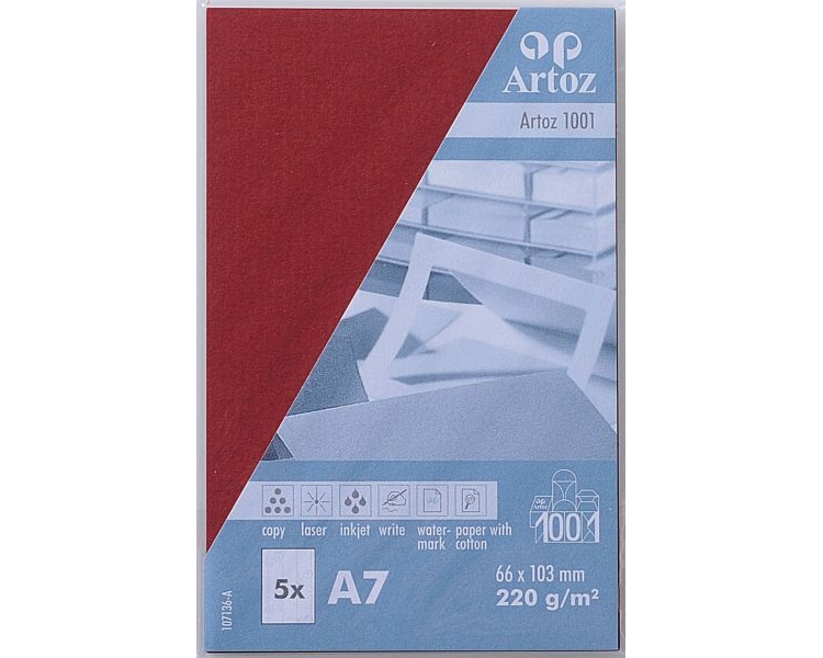 ARTOZ Visitenkarten 1001 A7 107136145 220g, weinrot 5 Blatt