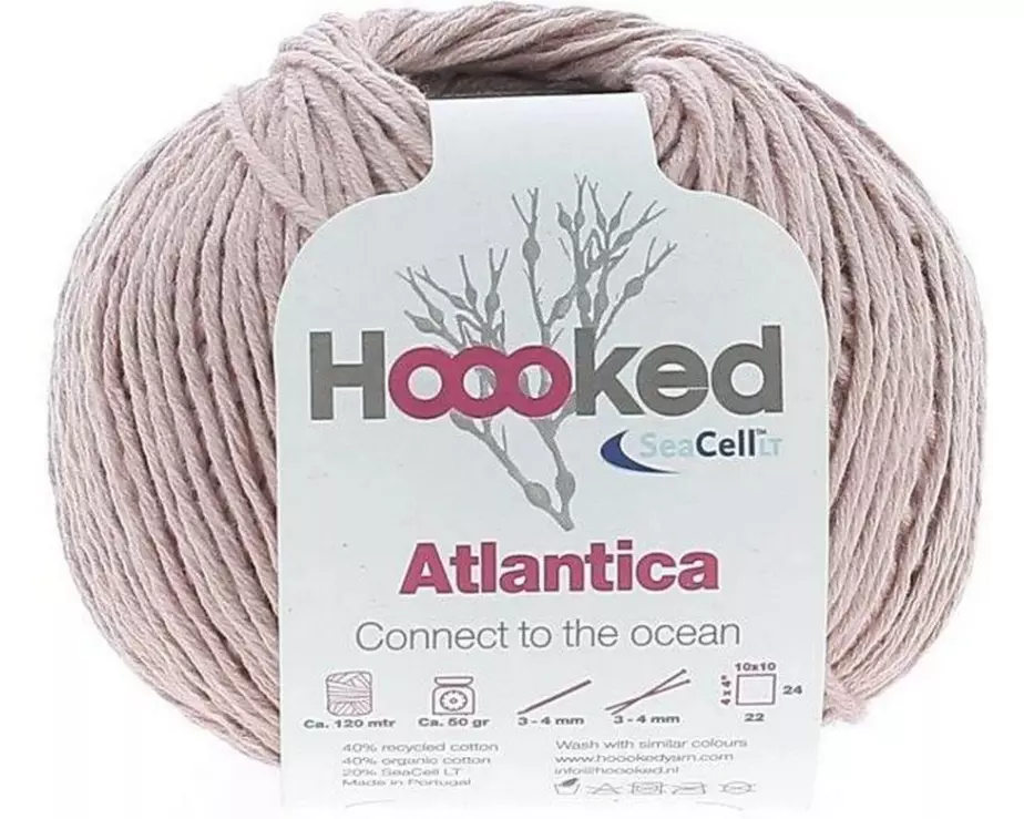 Hoooked Baumwollgarn Hoooked Atlantica SeaCell Garn Hellbraun