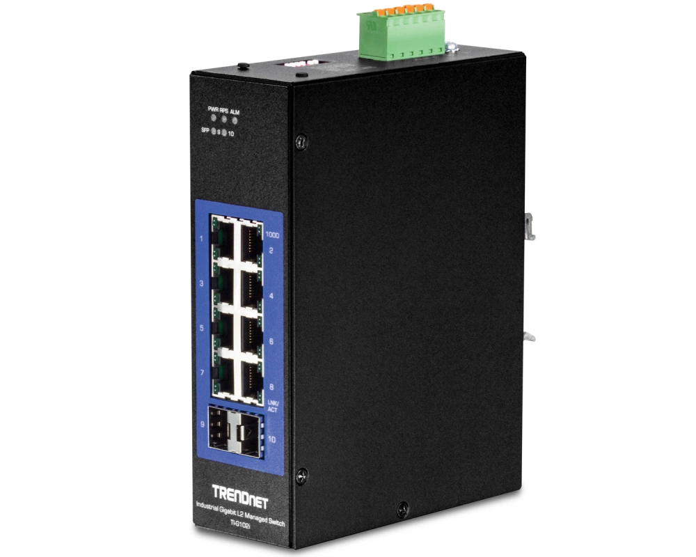 TRENDnet TI-G102i DIN-Rail Switch 10-Port Industrial Gigabit L2