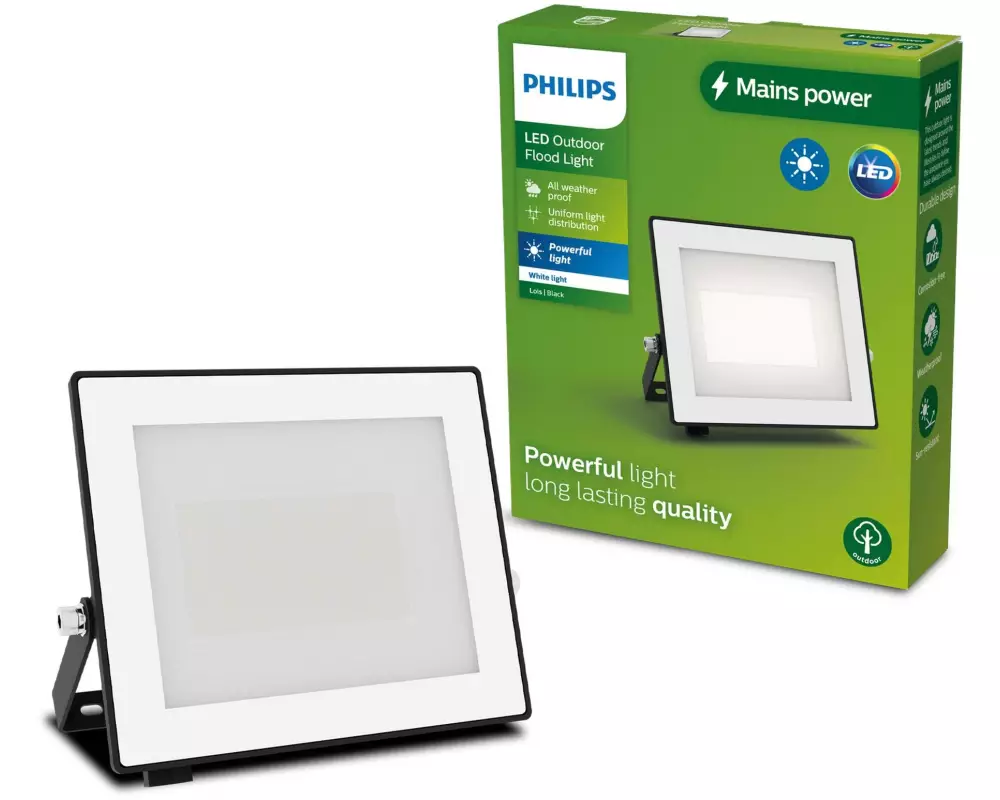 Philips Lois Flutlicht 30W 3000K IP65 schwarz 30 W