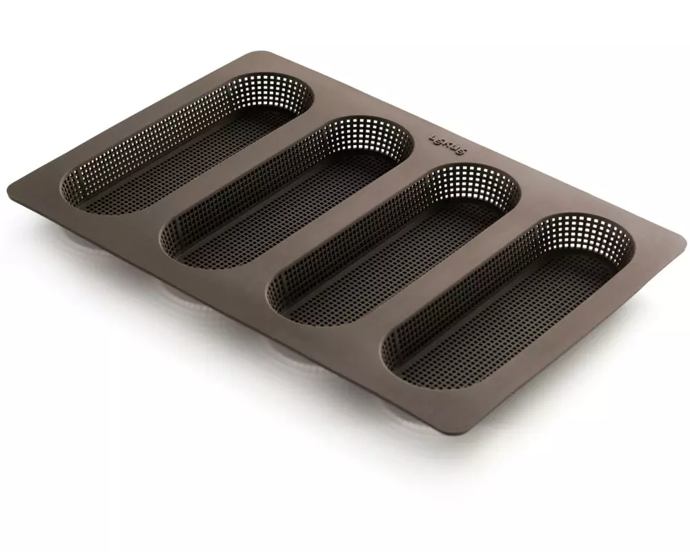 Lékué Backform Mini-Baguette, Silikon, Braun