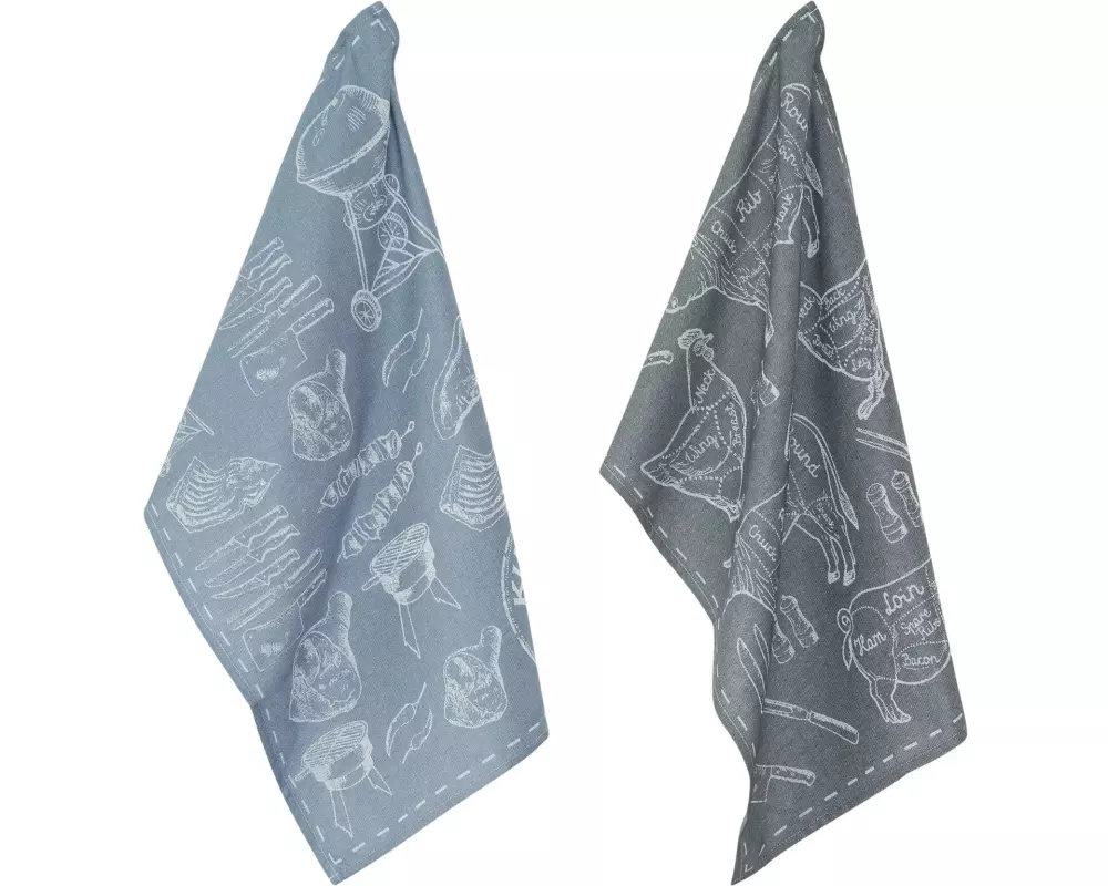 pad Geschirrtuch-Set Grill 2 Stück, Grau