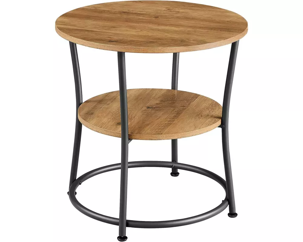 VASAGLE Beistelltisch 54 x 55 cm, Walnussbraun / Schwarz