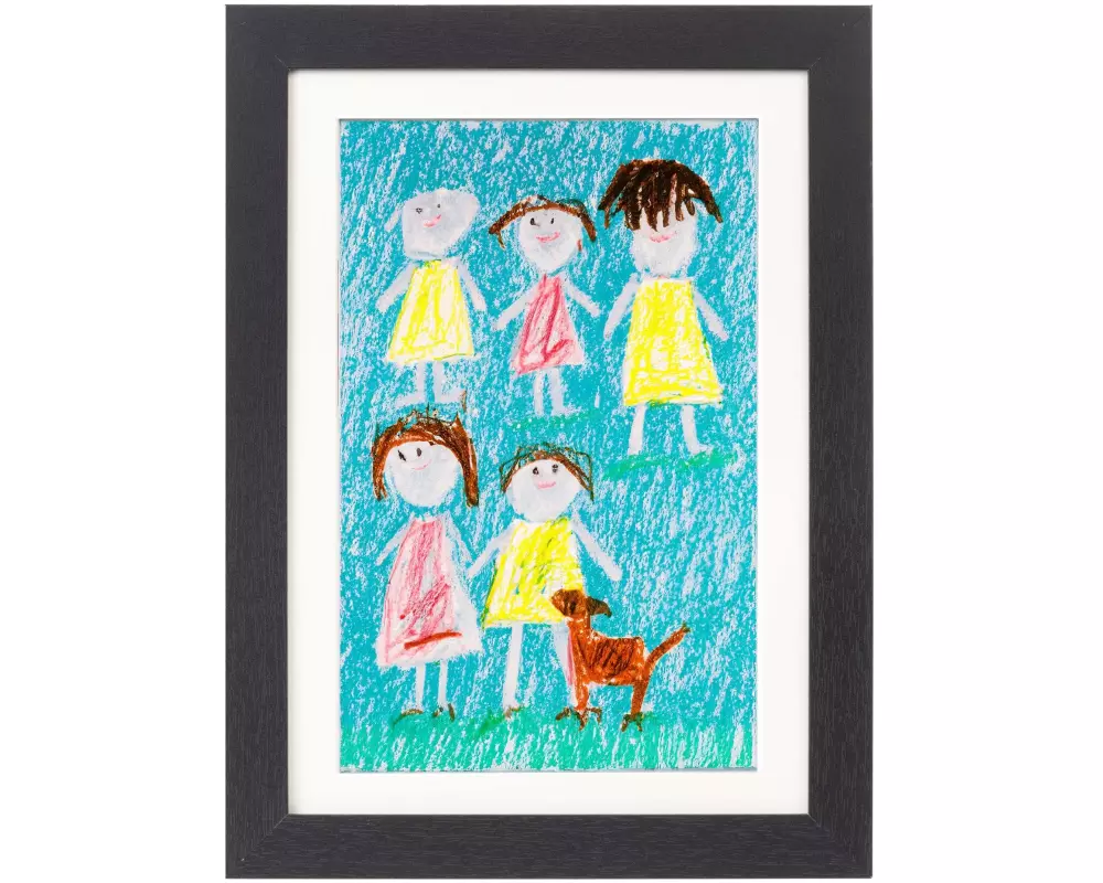 COCON Bilderrahmen für Kinderzeichnungen 34 x 25 x 4 cm, Schwarz