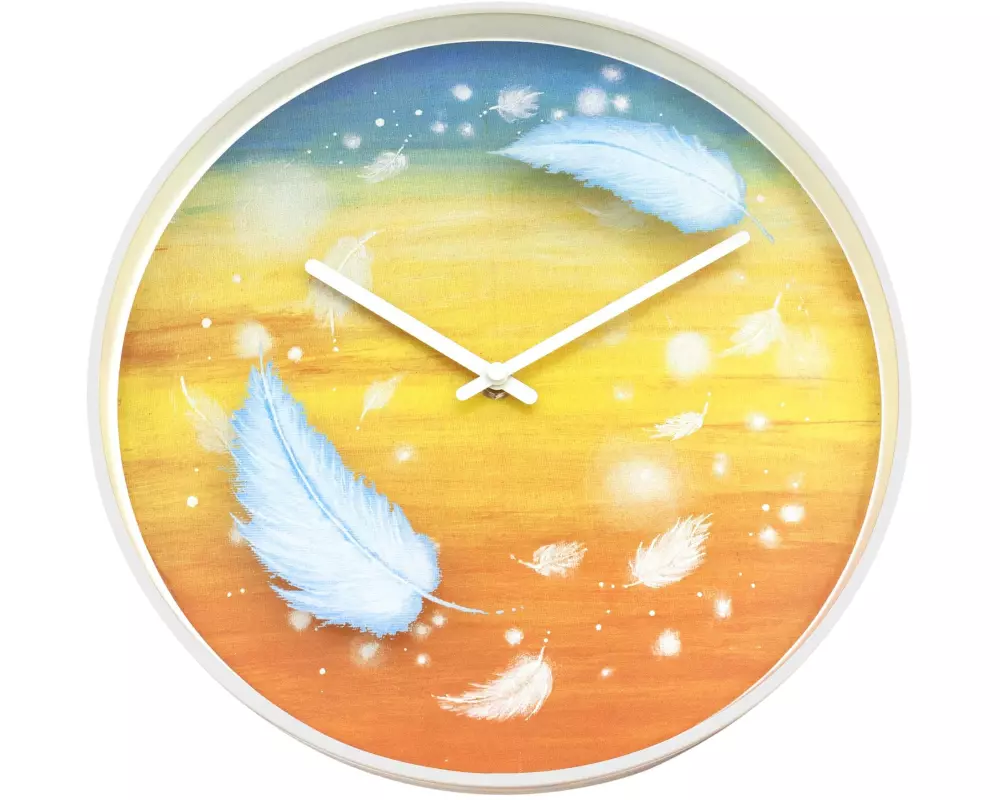 NeXtime Wanduhr Feathers Mehrfarbig
