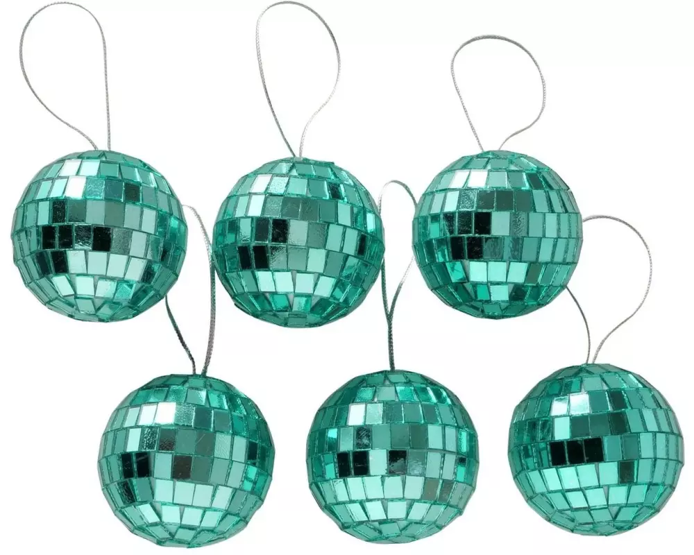 Boltze Weihnachtsschmuck Disco 6-teilig, 5 x 5 cm, Grün