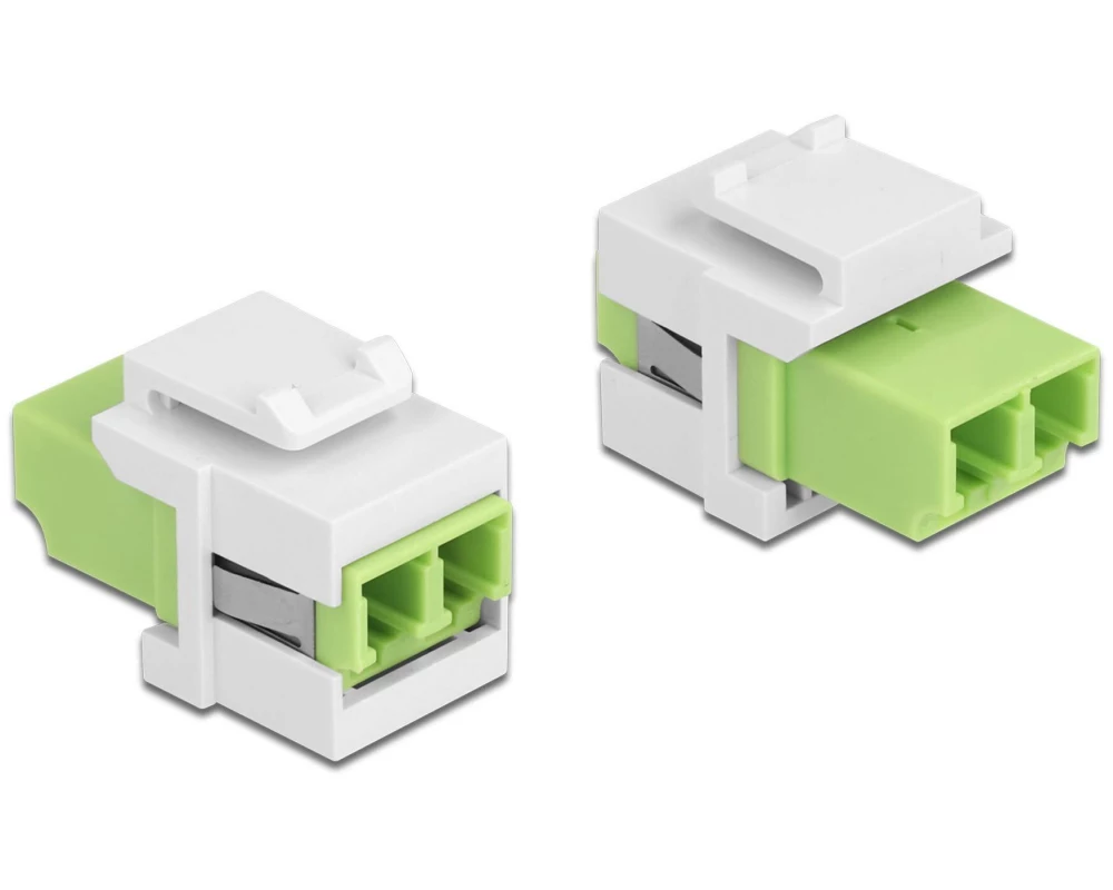 Delock Keystone-Modul LC Buchse zu LC Buchse Lindgrün / Weiss