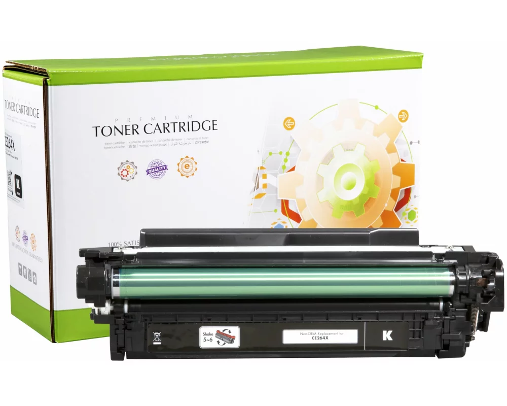 STATIC Toner cartridge compatible with HP CE264X black High Capacity remanufactured 17.000 pages