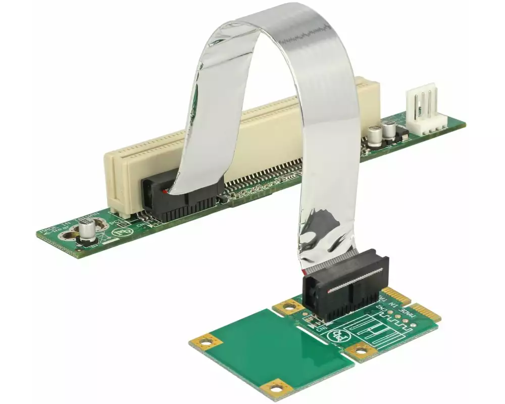 Delock PCI-E Riser Karte Mini PCI-Express – PCI 13 cm Kabel, Links